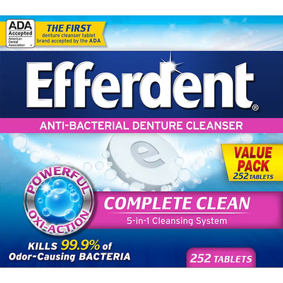 Efferdent Anti-Bacterial Denture Cleanser Tablets, 252 ct.(NO SHIP TO CA)