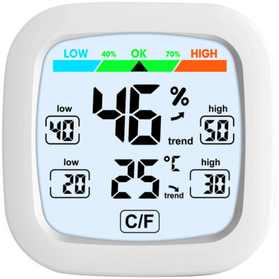 infactory Digitales Hygrometer und Thermometer mit Trendanzeige und Komfortindex