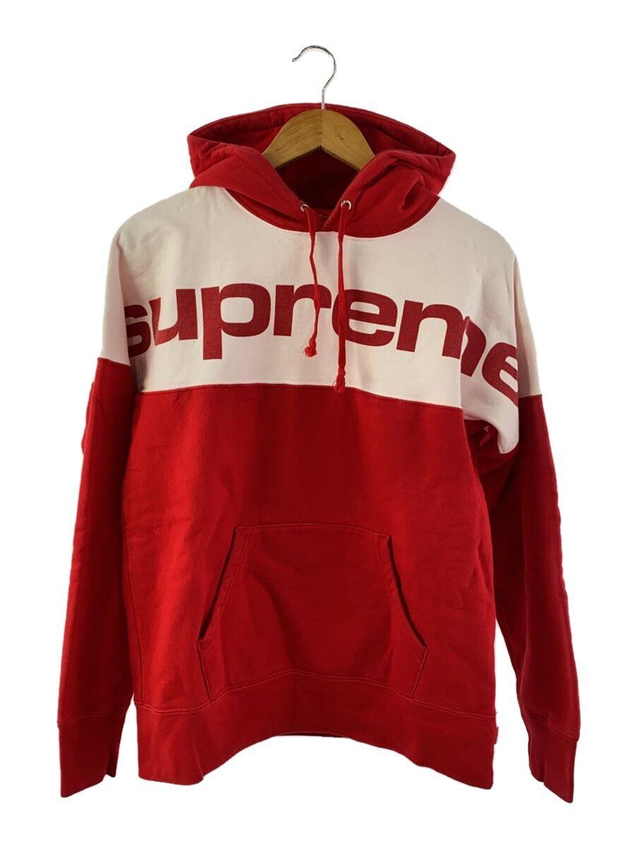 Supreme Hoodie 17AW Blocked Hooded Sweatshirt S Cotton Red