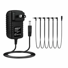 US 9V DC 1A Guitar Effect Pedal Power Supply Adapter 6 way Daisy Chain Cable Kit
