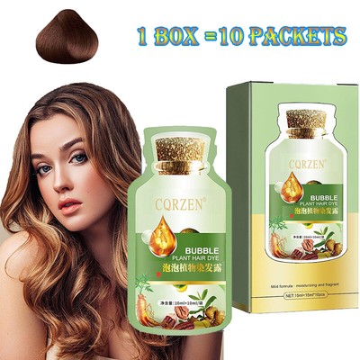 Natural Plant Hair Dye''New Botanical Bubble Hair Dye 20ml x10 packs -Shampoo: US