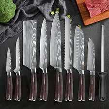 Professional 8PCS Kitchen Knives Set Damascus Style Stainless Steel Chef's Knife