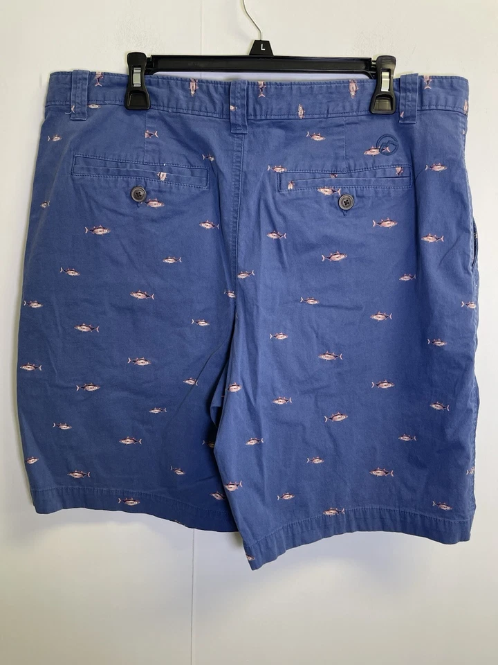 Magellan Outdoors Men's Fish Printed Chino Style Stretch Blue Shorts Size 38W - Image 3 of 4