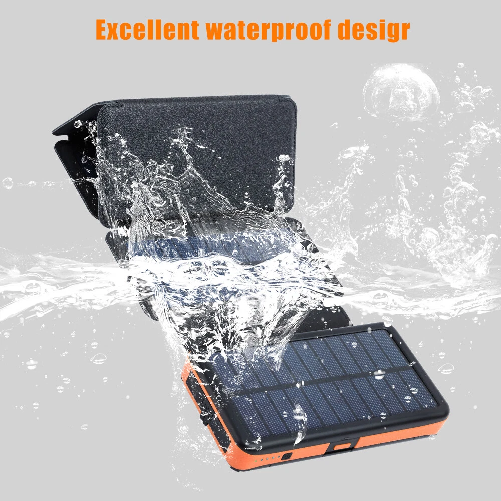 46800mAh Portable 6 Solar Panel Folding Power Bank Outdoor Camping Phone Charger image 9