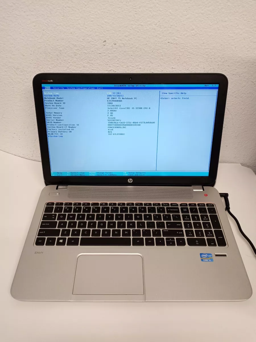 HP Envy 15 Intel Core i5 3230M 2.6GHz 2GB RAM NO HARD OS BIOS FOR PART AS IS