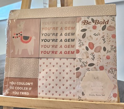 RARE Lauren Conrad Retired BOHO You're A Gem Llama Floral Heart Sticky Note Set