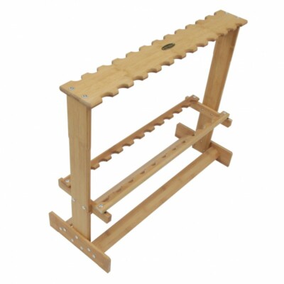 Bambus Holz Rutenständer 24 Ruten - Angel Ruten Ständer verstellbar Rod Rack