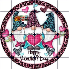 Sublimation Print Valentines Day Gnome Animal Heart Ready to Press Heat Transfer