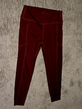 Zenana SZ XL Polyester/Spandex Stretch Full Length Wine Leggings leg pockets