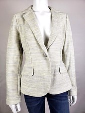 CAbi 713 Jacket Size 8 Womens Lemon Zest Blazer Cotton Stretch " Tweed "