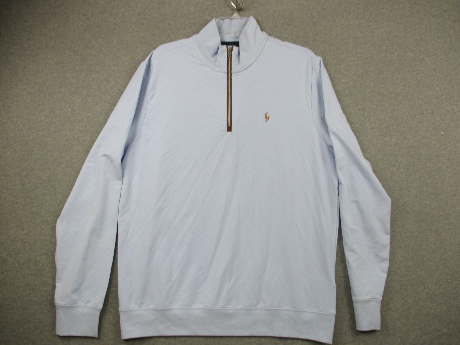 Polo Ralph Lauren Pullover Blu Grande Elasticizzato Lisle Golf Carne Pony