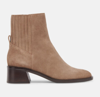 NEW Dolce Vita Linny H2O Elastic Pull-On Waterproof Bootie US 9/40 Truffle Suede