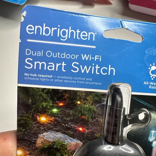 Enbrighten Dual Outdoor Wi-Fi Smart Swtich, 2.4 Ghz Smart Wifi, 2 Prese Plugin - Foto 4 di 12
