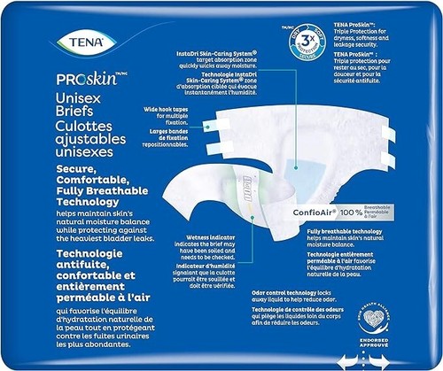 Tena ProSkin Unisex Adult Diapers, Maximum Absorbency, Medium, 14 Ct - Picture 3 of 3