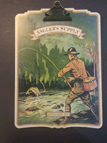Vintage Angler Versorgung Ausstatter Zeitarbeit Forelle Fisch - Bild 5 von 5