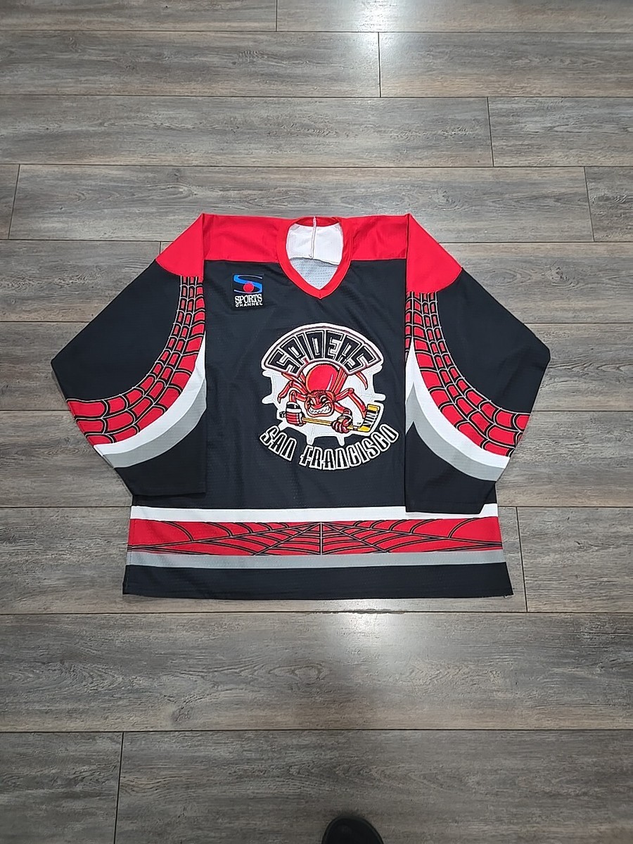 VINTAGE AUTHENTIC SAN FRANCISCO SPIDERS JERSEY BAUER XL CCM HOCKEY
