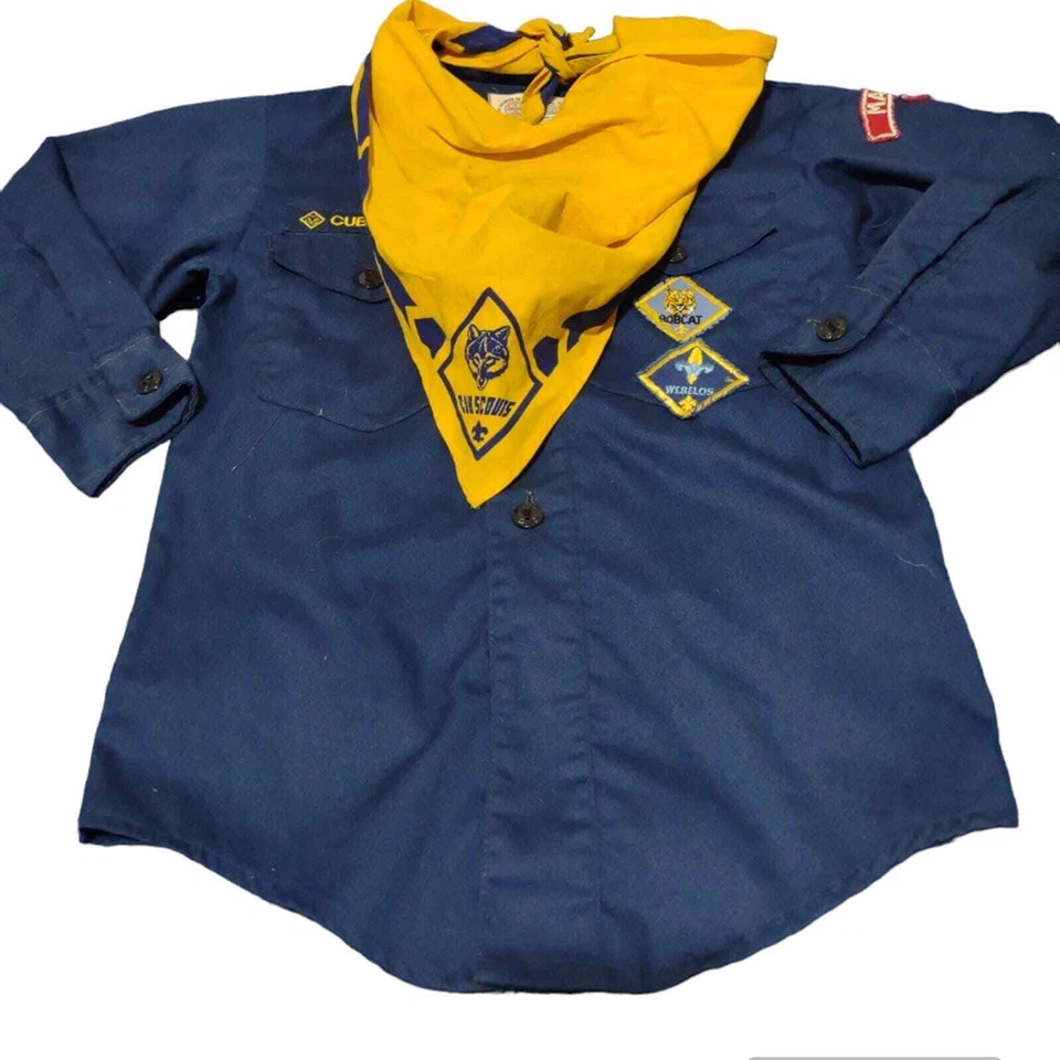 Vintage Boy Scouts of America Cub Scout Uniform Shirt and yellow Scarf Size 10 - Image 2 of 4