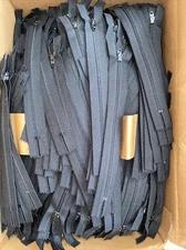 50 Lot New TALON ZIPPERS Zephyr Black 7in NYLON COIL Pant/Skirt Closed End NOS