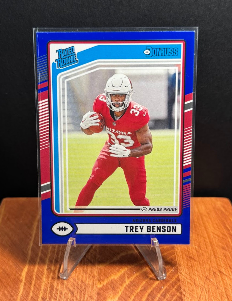 2024 Panini Donruss - Rated Rookie Trey Benson #326 (RC) Blue Press Proof