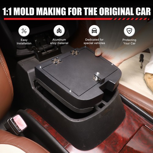 For Cadillac Escalade 2007-2014 Steel Car Armrest Safe Security Storage Box Tray - Picture 5 of 12
