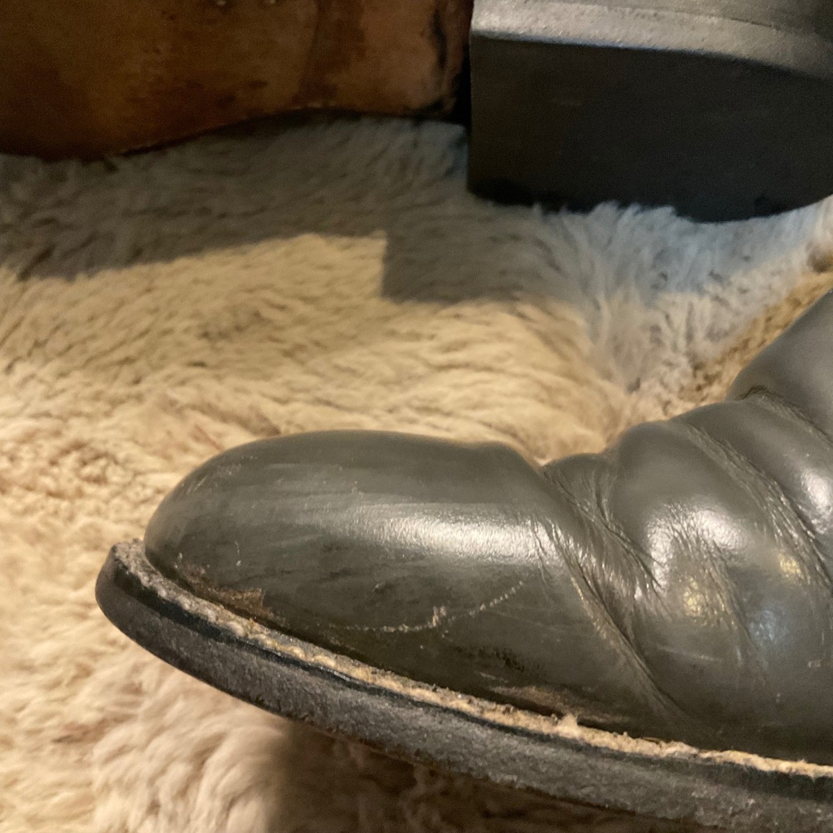 Tony Lama Roper Boots Size 8.5 Gray Round Toe Pull‎ On Leather Cowboy Boot Mens Murdoch main image 2