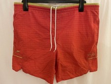 Mens Vintage Speedo Swim Shorts Size Medium Waist 33-35 Red/Yellow Drawstring