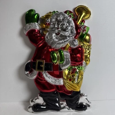 Vintage Christmas 3D Santa 12" Decoration Plastic Holiday Decor - Image 1 of 4