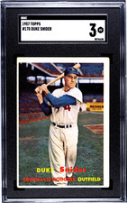 1957 Topps DUKE SNIDER Brooklyn Dodgers #170 SGC 3 VG Condition