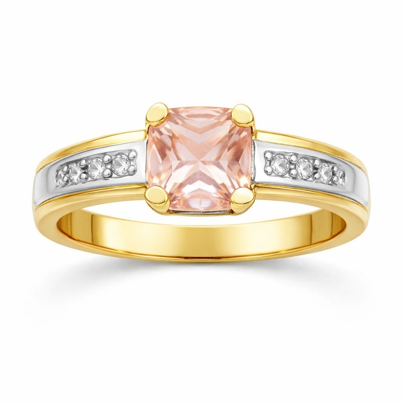 GENUINE 1.15 Cts MORGANITE  & DIAMOND RING 10K SOLID GOLD - Free Certificate-NWT