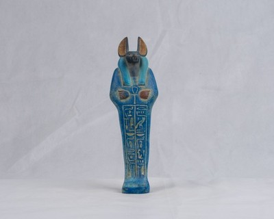Altägyptischer Stil Antiquitäten Gott Anubis Statue, Symbol Ankh Schlüssel de...