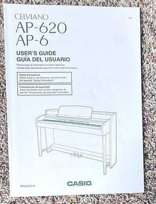 Casio Celviano AP-620 AP-6 User's Guide Instruction Manual English & Spanish