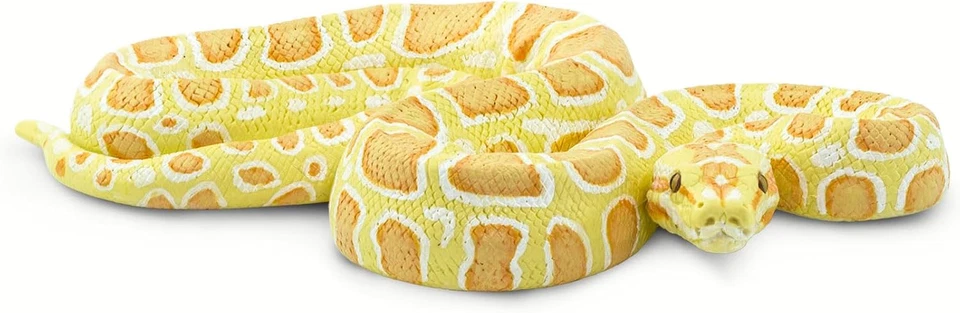 Albino Burmese Python Figurine - Lifelike 5.5" Snake Figure - Educational Toy fo - Изображение 2 из 4