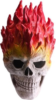 Ghost Rider Mask Scary Face Flame Skeleton Knight Full Head...