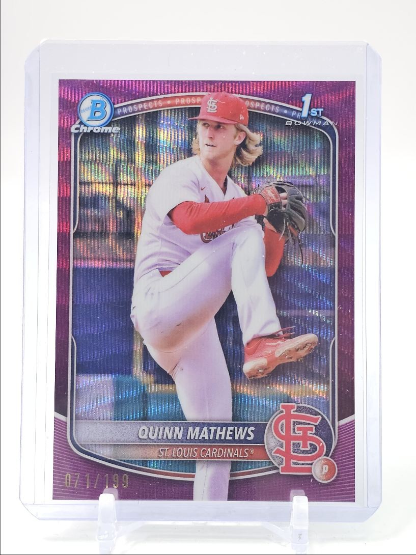 QUINN MATHEWS 2025 BOWMAN CHROME 1ST FUCHSIA WAVE REFRACTOR /199 Q2491