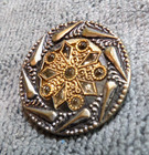 Vintage Antique Victorian Metal & Celluloid Button FANCY DESIGN — photo 2