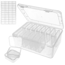 Meanhoo 15 PCS Small Bead Organizer Box - Mini Clear Plastic 15 PCS, clear