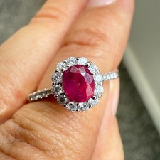 925 Sterling Silver Ring Oval Pink 5x4mm Natural Ruby Gemstone Zircon Women Gift