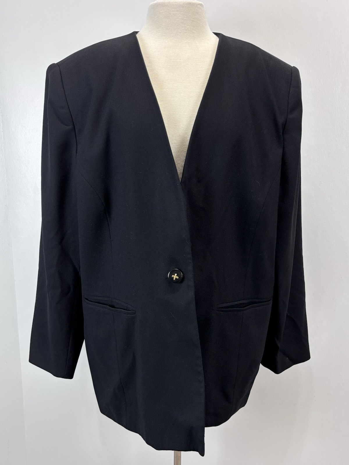 Vtg Lord & Taylor Blazer Jacket Sz 20W Plus Women Navy Career