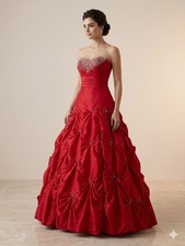New Flirt by Maggie Sottero 4 Red Ballgown Formal Prom Pageant Dress Gown