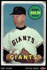 1969 Topps #505 Bobby Bolin Yellow Letters Giants COMMON VARIATION 1.5 - FAIR