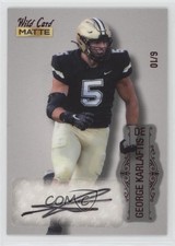 2022 Wild Card MATTE Silver - Red Foil 6/10 George Karlaftis Rookie Auto RC 0lm. rookie card picture