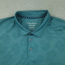 Tommy Bahama IslandZone Polo Shirt Mens 2XL Green Pineapple Performance Golf