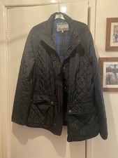 MENS JOULES JACKET LARGE NAVY BLUE WINTER COAT QUILTED VGC RX