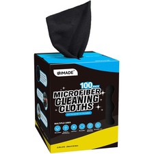 UNIMADE Microfiber Cleaning Cloth, 100 Sheets 100 Pack, Black 