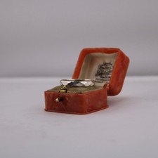 B2.5 Men’s Large 925 Silver Hammered Geometric Plain Band Dress Ring Size Y 1/2