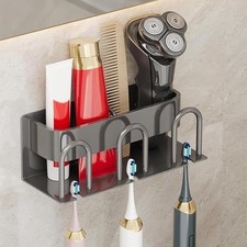 KORCCI Metal Toothbrush Holder Wall Mounted 3 Slot Space Saving Organizer