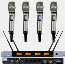 ULXD4Q-SKM9000 Wireless Microphone System 4 Handheld Karaoke Singing Stage Sets