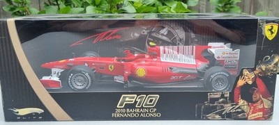 Hot Wheels Elite Ferrari F10 F.Alonso 2010 Bahrain GP Winner 1:18