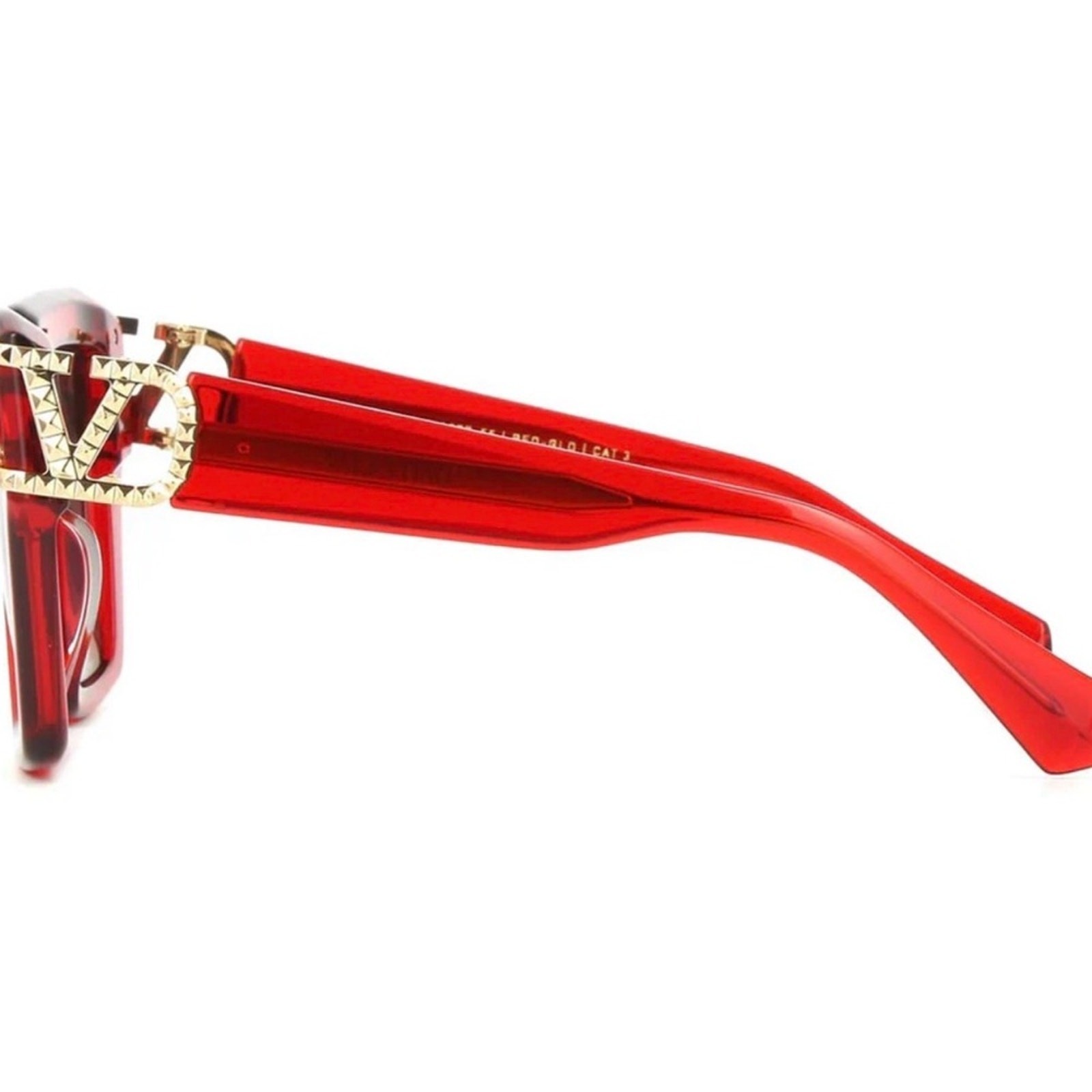 New! Valentino V UNO VLS 107D, Red Square Sunglasses, Authentic thumbnail 6