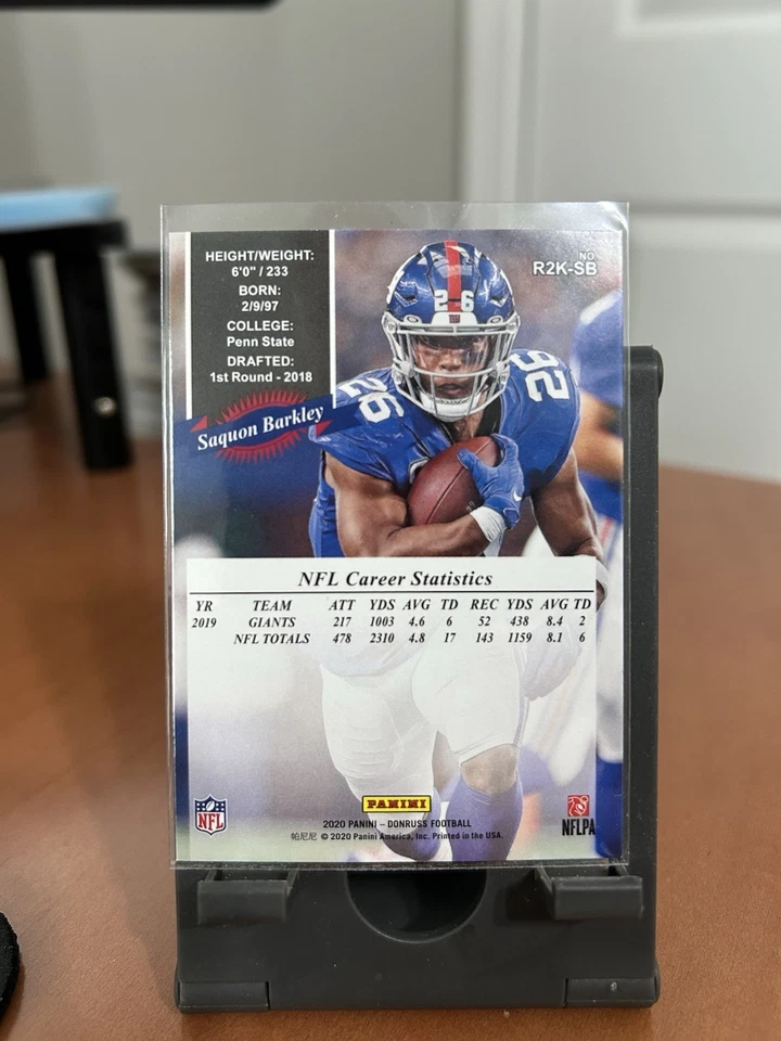 2020 Panini Donruss Saquon Barkley Retro 2000 Insert #R2K-SB - New York Giants - Image 2 of 2